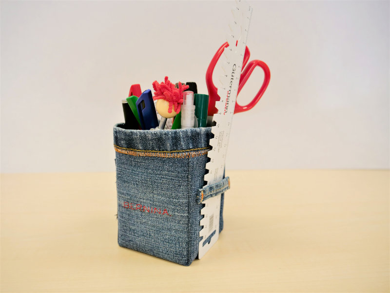 Easy Sew Denim Pen Organizer – Beginner Sewing Projects