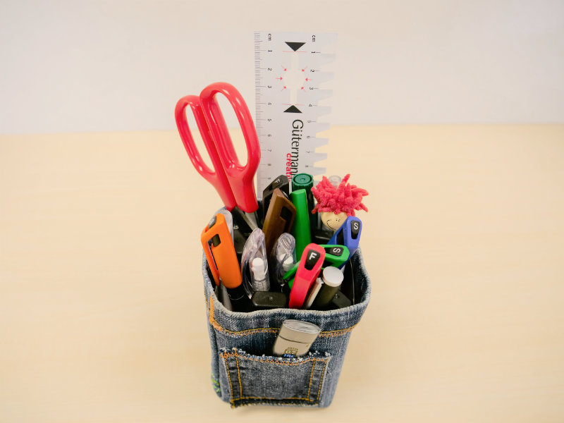 sew a pen holder out of jeans BERNINA