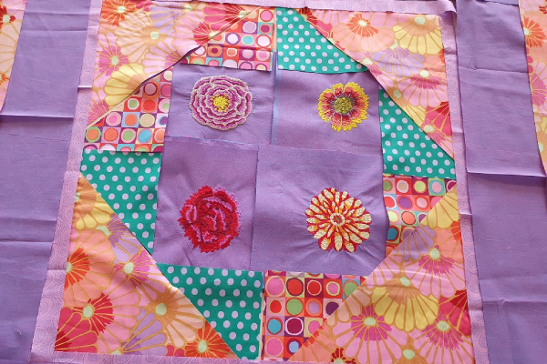 Kaffe Fassett Embroidery-Flower Quilt - BERNINA
