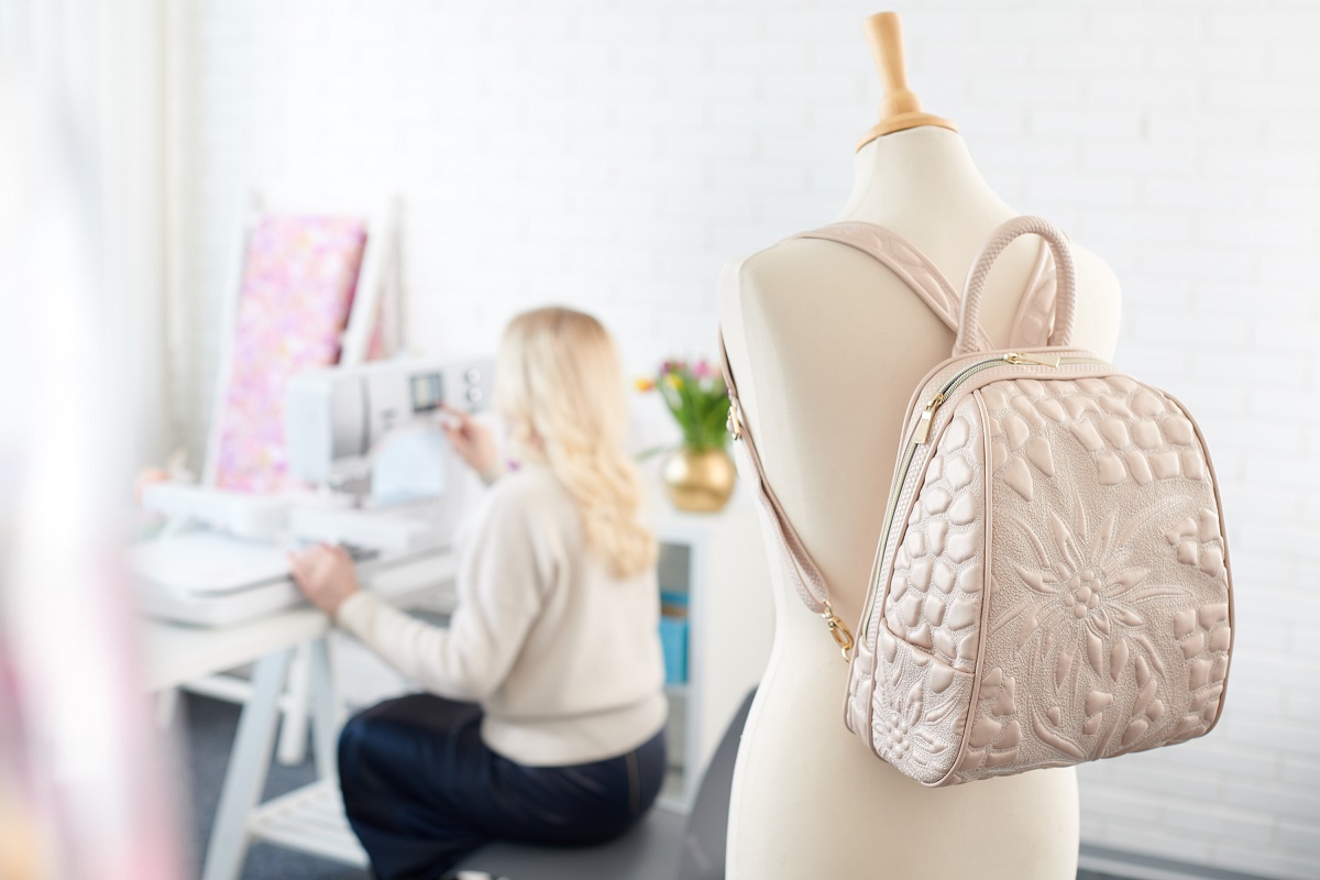 Quilted pink backpack by Valentina