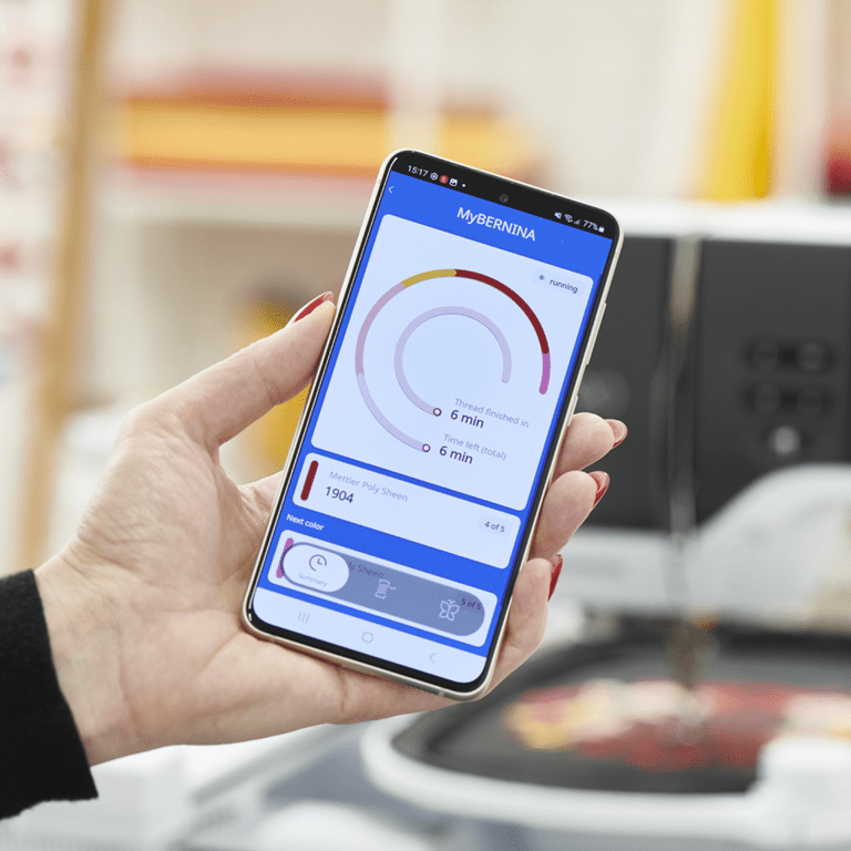 Monitor your embroidery your smartphone
