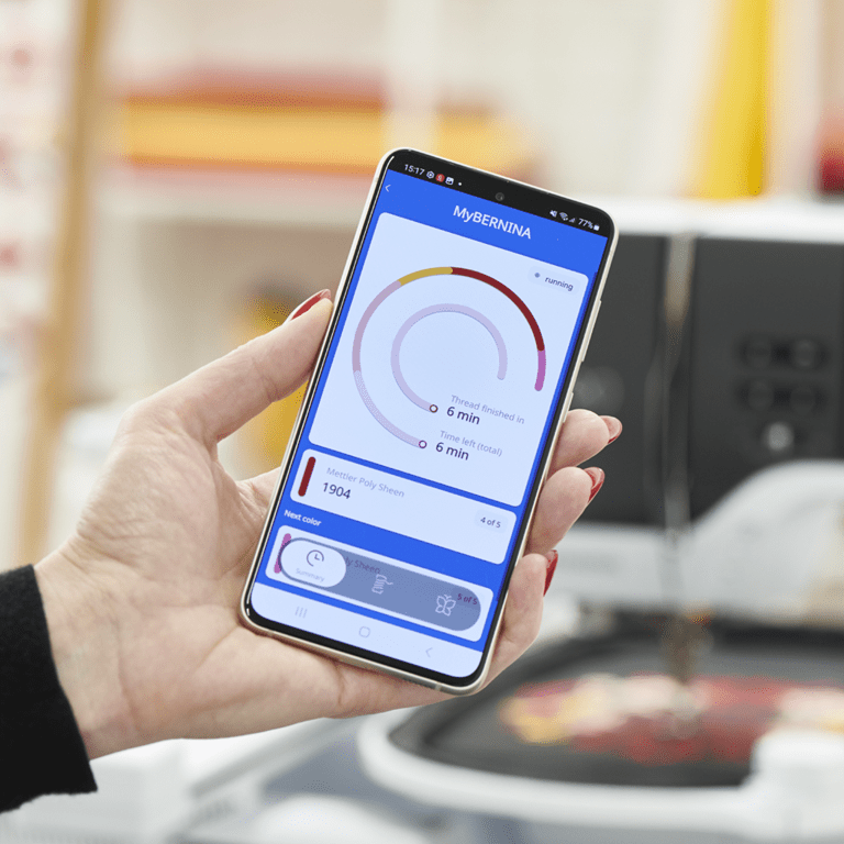 Monitor your embroidery on the smartphone