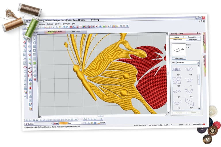 Embroidery module with BERNINA ArtDesign Software (optional)