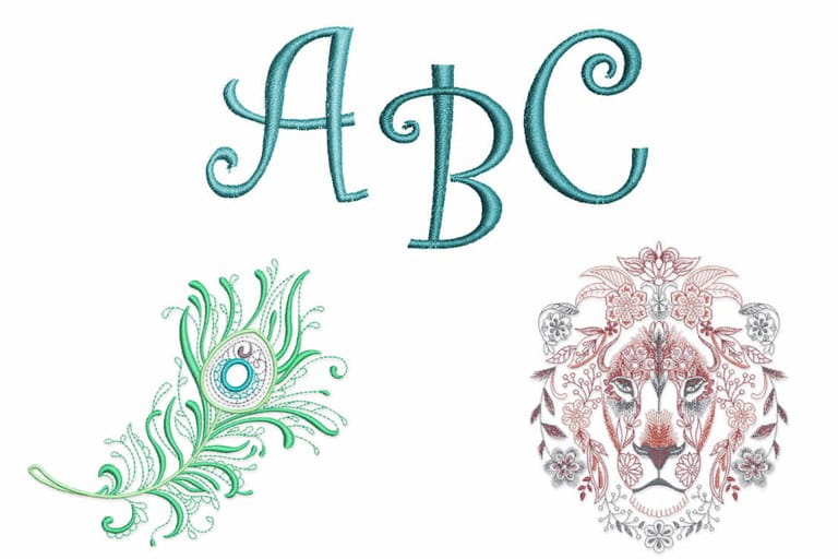 Bonus Embroidery Designs & Alphabets
