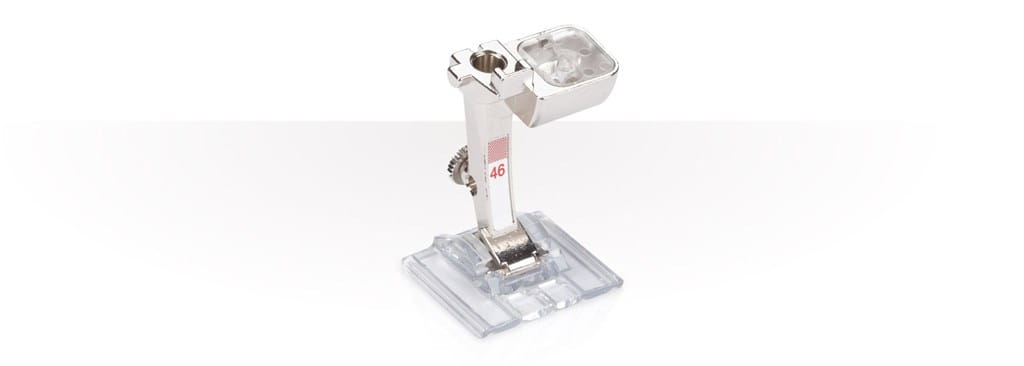 Picture: Pintuck and decorative-stitch foot with clear sole #46C